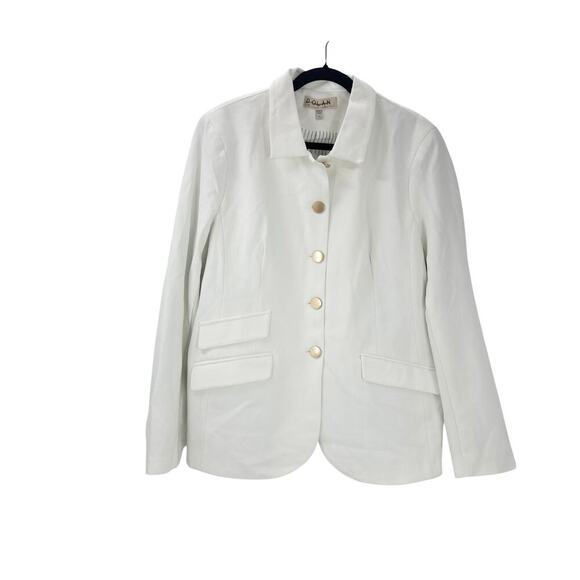 Anthropologie DOLAN Ponte Military Blazer Jacket Long Sleeve White Size XL NWOT - Picture 5 of 13